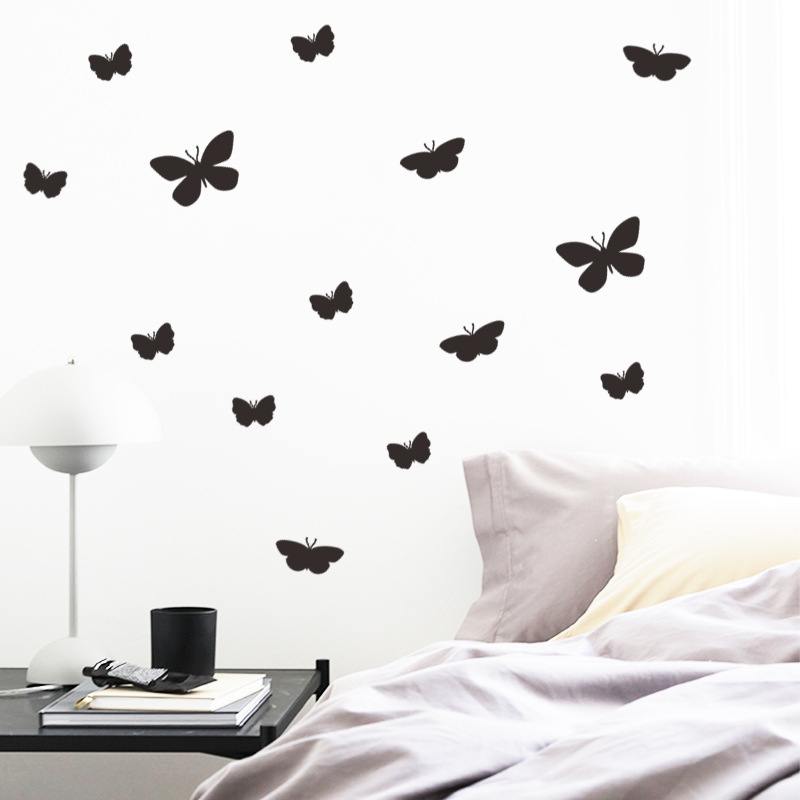 Simple Solid Black Butterfly Wall Stickers Wholesale display picture 6