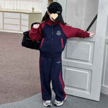 女童套装2025春秋季新款洋气网红中大童女孩休闲运动阔腿裤两件套