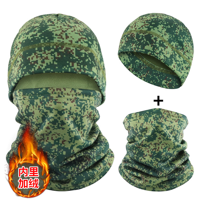 Invierno más chaqueta de terciopelo, sombrero frío, abrigo, cuello, sombrero de protector de orejas para ciclismo al aire libre, sombrero de cuello a prueba de viento, sombrero transfronterizo