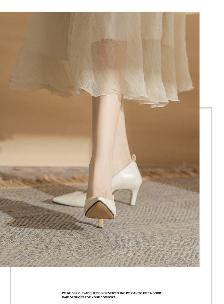 Giày cao gót mũi nhọn miệng nông Jingang ZX60001 – giày stiletto đa năng xuân thu 2025 — màu đen chi tiết 11