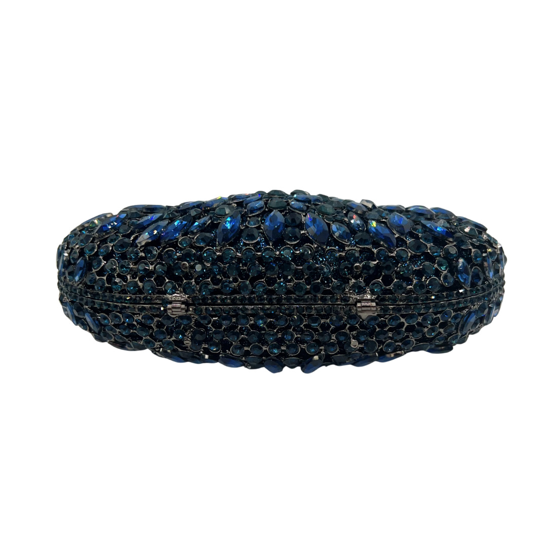 Túi clutch nữ đính pha lê kim cương dự tiệc sang trọng — màu xanh đậm, Tùy chỉnh các màu khác chi tiết 4