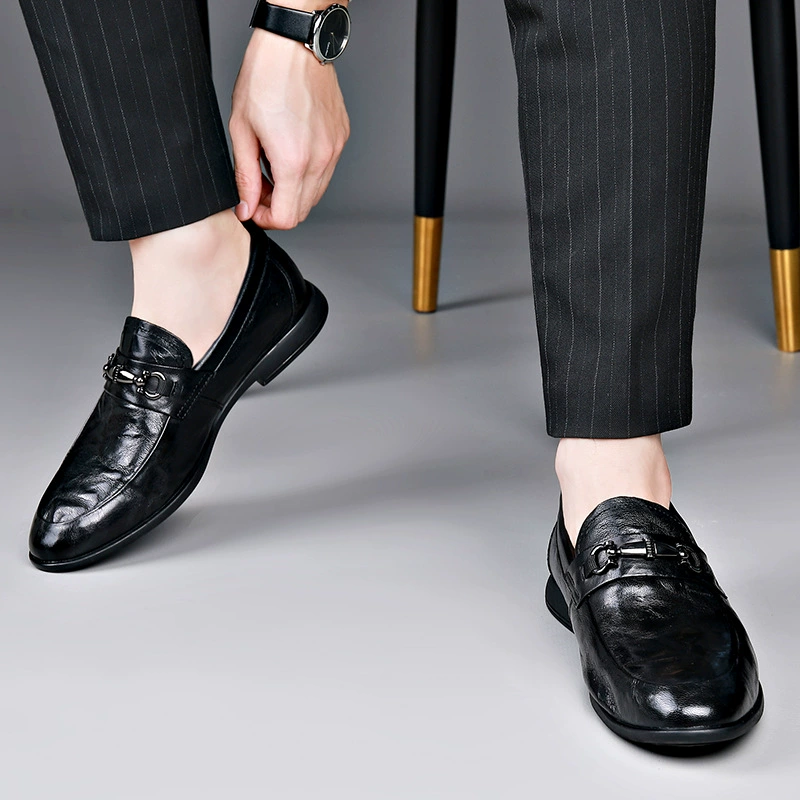 Men's shoes for leisure for leather shoes, classic suit jacket, breathable footwear, genuine leather