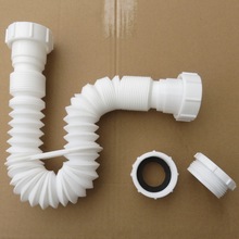 菜盆排水管双槽洗菜盆下水连接管80公分长双头螺纹垃圾处理器排水