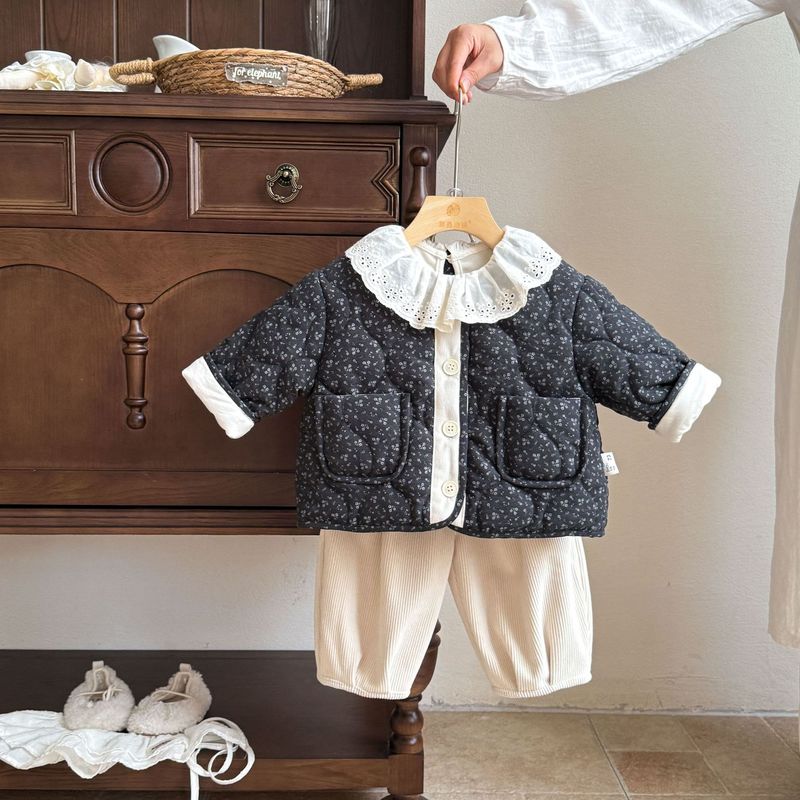 婴儿衣服秋冬季女宝宝套装加厚深秋婴幼儿一岁时尚冬款保暖三件套|undefined