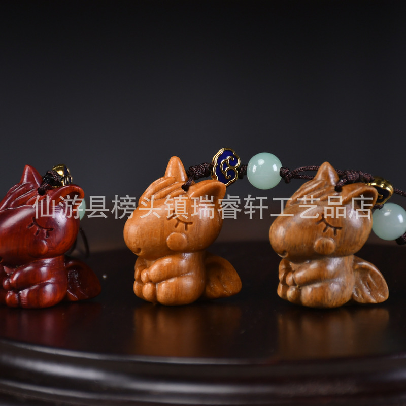 檀木创意可爱挂饰绿檀萌趣小老虎手机链女生包包动物小挂件饰品挂|undefined