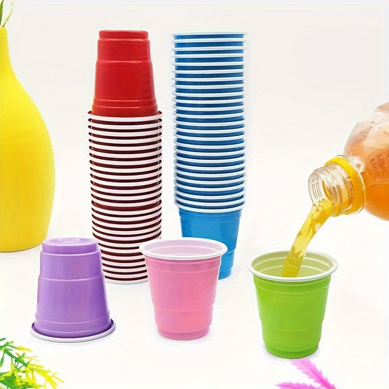 İki rəngli birdəfəlik plastik stəkan, 2 oz, kiçik ağız