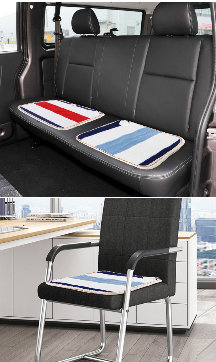 24V Car Electric Heated Seat Cushion Winter Truck Electric Blanket 12V Cigarette Lighter Heated Seat Cushion Chair USB Interface
