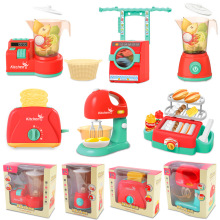 外贸儿童过家家小家电厨房玩具仿真电动面包搅拌洗衣机小家电套装