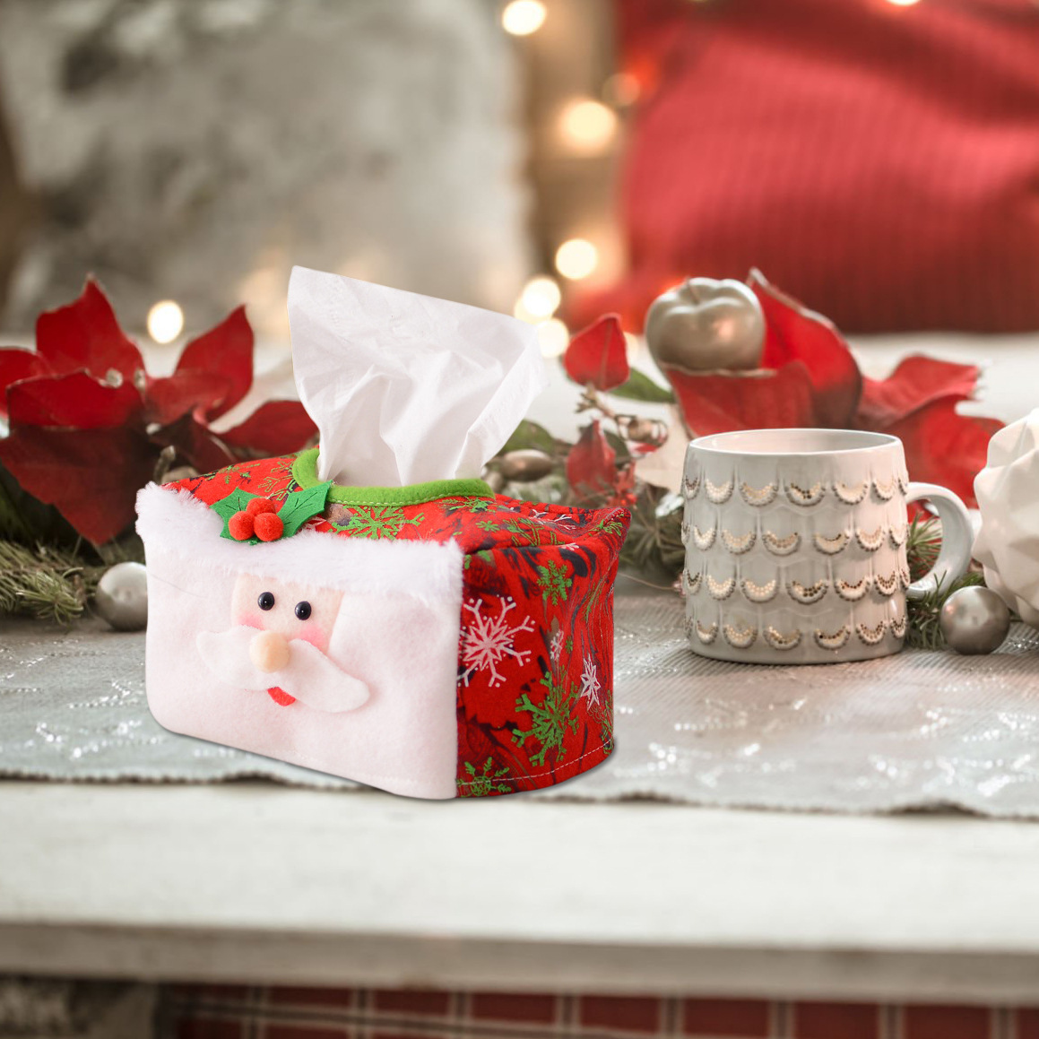 Navidad transfronteriza mesa de comedor caja de toallas de papel decoración de mesa de Navidad atmósfera suministro de decoración de suministro de Navidad fábrica al por mayor