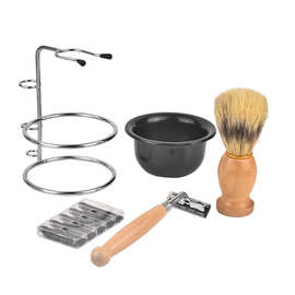 手动剃须刀 木柄刮胡套装 男士护理剃须刀直销酒店用刮胡刷剃须刷