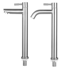 304 stainless steel extended single cold face basin faucet stainless steel sink single cold extended faucet