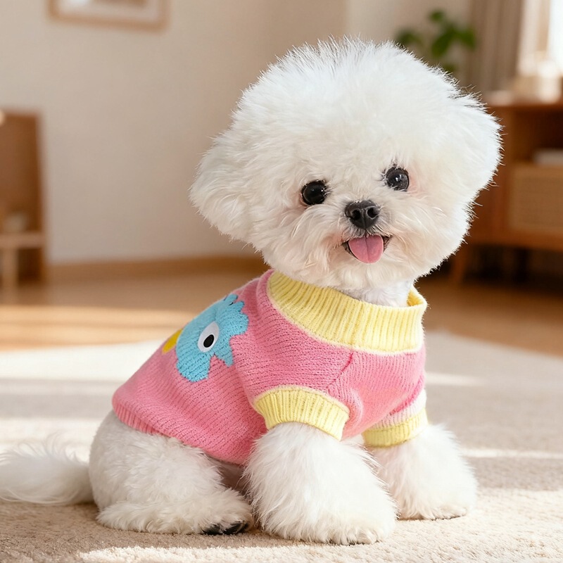Dog Knitted Sweater Teddy Bichon Pomeranian Schnauzer Small Size Dogs Pet Clothes Autumn and Winter Clothing Autum Warm