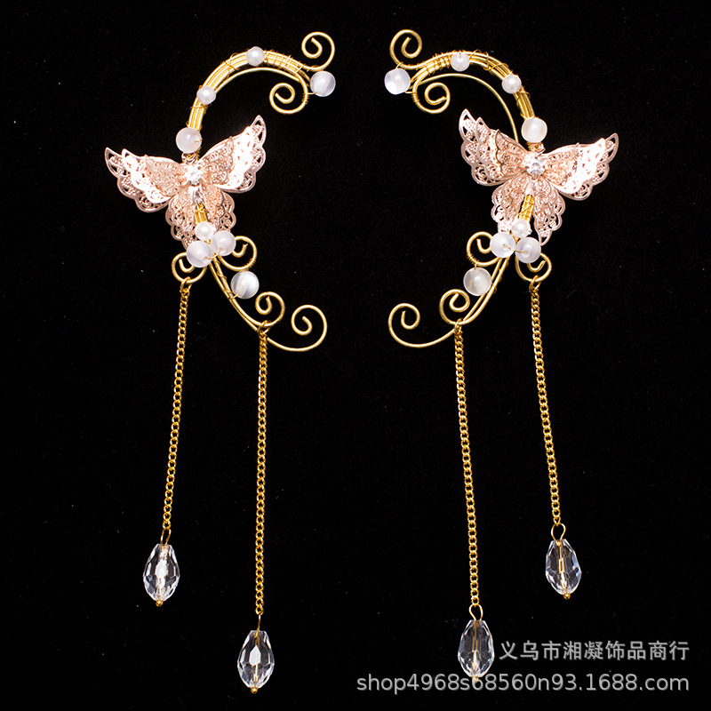 Popular foreign trade item 2026 new model ear hook ancient style ear clip AliExpress cross-border earrings handmade women's accessories butterfly