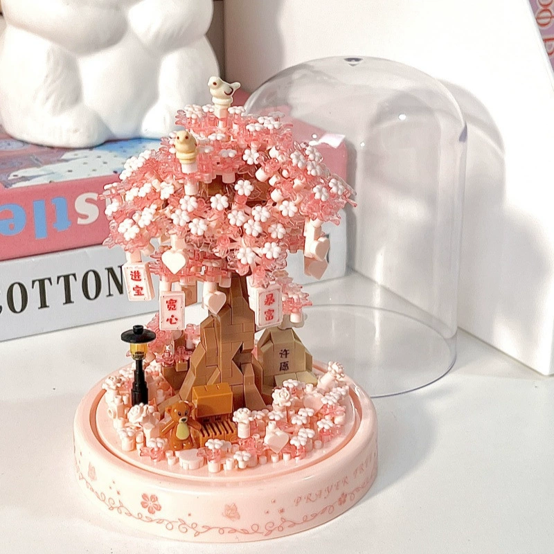 Строительные блоки в сборе, цветы, версия для взрослых, головоломка, украшения для дома на дереве для подруги, Рождество, день рождения