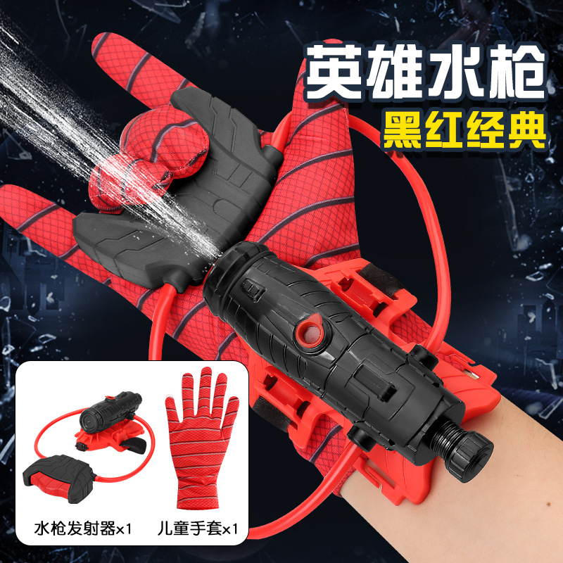 Transfronteriza Araña transmisor de la muñeca de los niños portátiles Araña guantes juguetes de agua manual de Prensa continua de pelo pistola de agua
