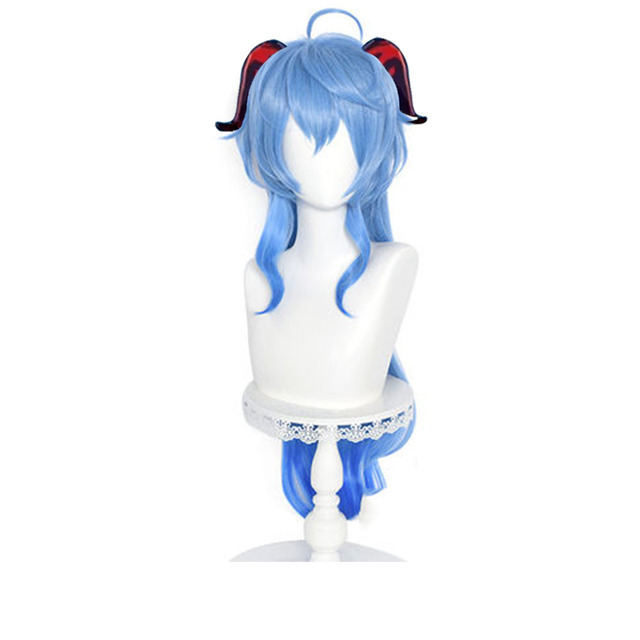 Perruque Anime Cosplay D'origine Dieu Douce Pluie Cos Perruque Bleu Dégradé Cheveux Longs Anti-réel Cuir Chevelu Perruque Gaine display picture 4