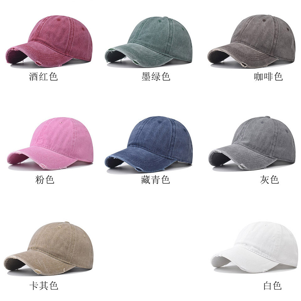 Lavados transfronterizos para hacer viejos gorros de béisbol agujeros de alta calidad, gorras de alta calidad de moda para hombres y mujeres