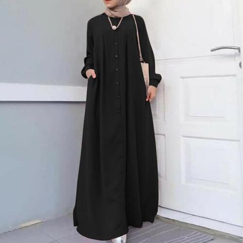 Malaysian ethnic style Saudi single-breasted robe loose Dubai robe women's Dubai robe dresses