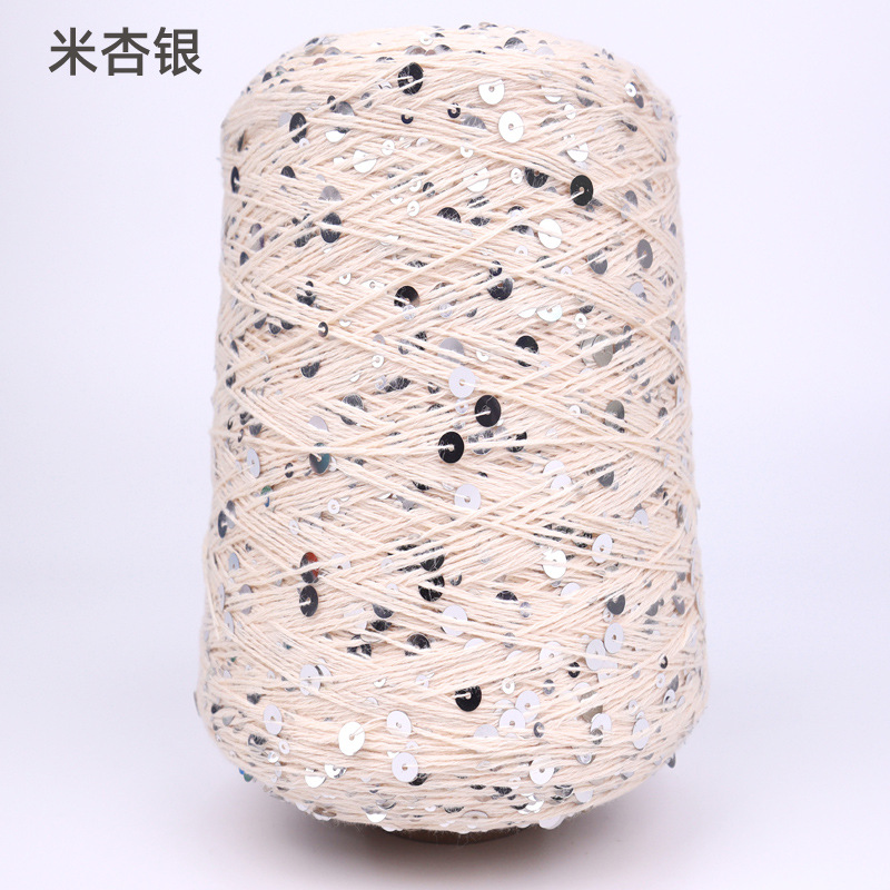 Silk Yue / mano DIY hilo de algodón multicolor brillante 3mm + 6mm sequilla 250 gramos de hilo de aguja de ganchillo