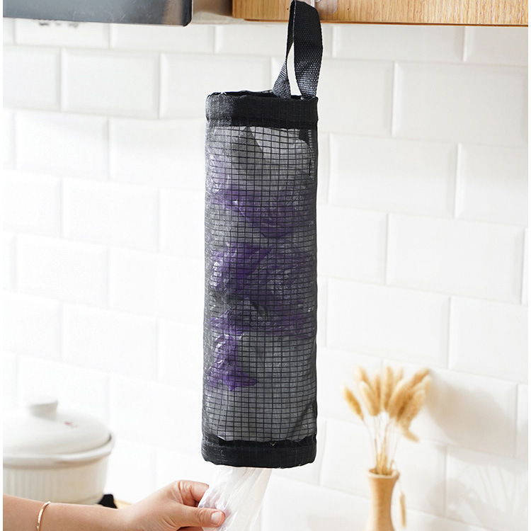 Colgando bolsa de almacenamiento de basura cocina doméstica bolsa de plástico bolsa de organización bolsa de compras montada en la pared bolsa de almacenamiento en rack de almacenamiento