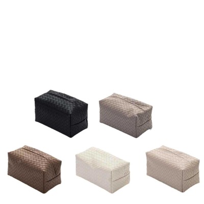 编织纸巾盒客厅轻奢高档皮质抽纸盒子高级感家用茶几餐巾纸收纳盒