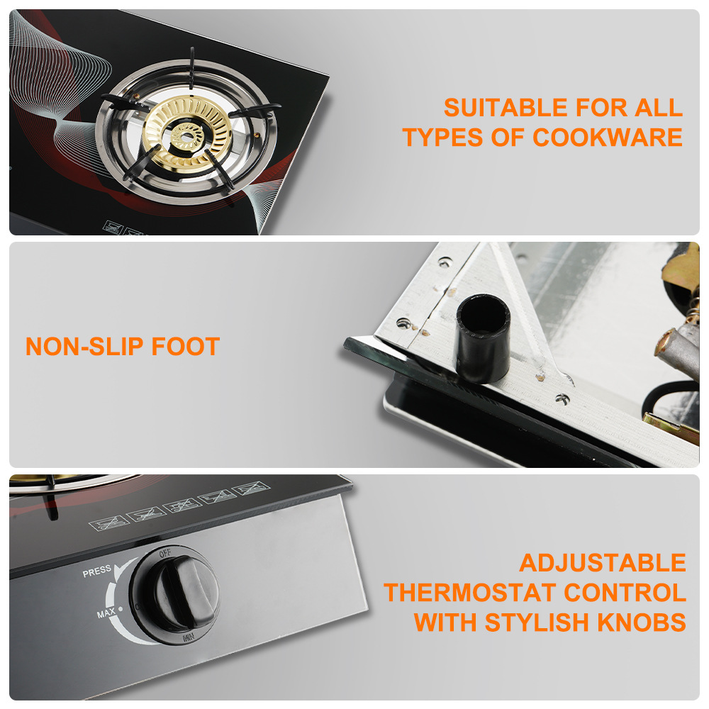 WinningStar vidrio transfronterizo a prueba de explosiones de dos cabezas deslumbrante fuego feroz fuego hogar estufa de gas licuado estufa de gas