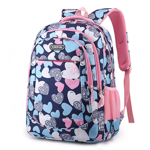 Cross-border student schoolbags for boys and girls, love printed student backpacks, children's backpacks for grades 1-6, wholesale