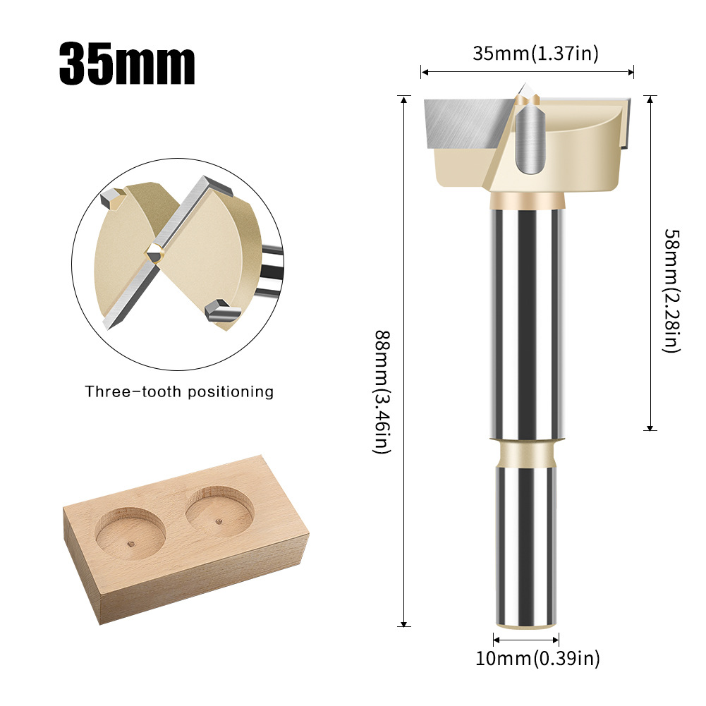 Abridor de agujero para trabajar la madera taladro alargado redondo de plástico taladro de puerta de madera perforación de madera agujero de apertura dispositivo de excavación