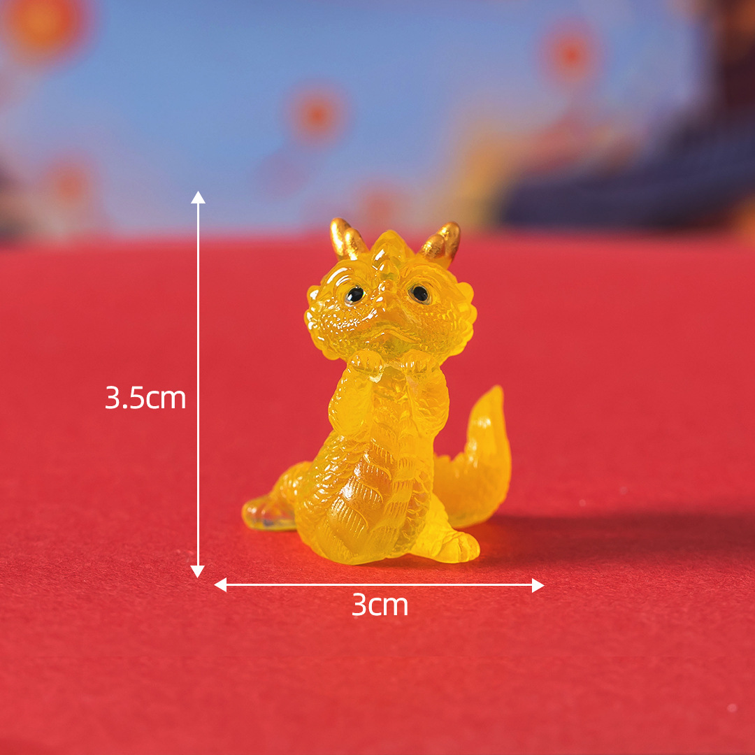 Rồng nhỏ bán trong suốt, mô hình Tết Nguyên Đán đáng yêu, tiểu cảnh bàn làm việc (z-CJ-879)
