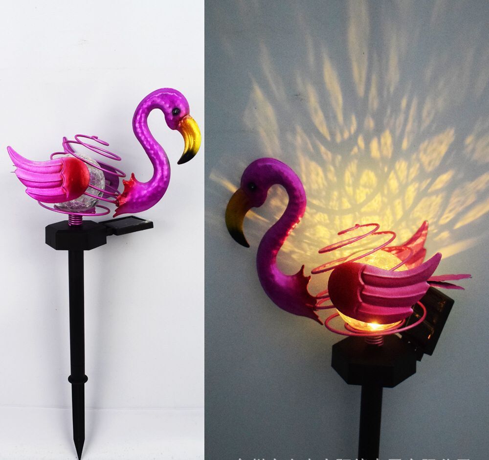 太阳能户外庭院灯铁艺红鸟地插装饰灯室外花园铁艺风铃景观灯