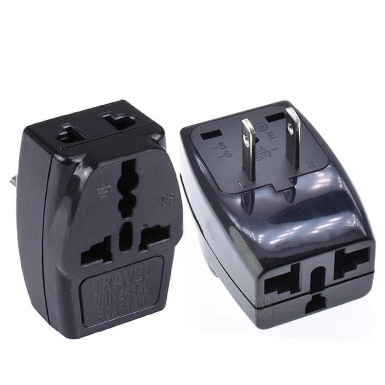 国标美标一转三两扁脚旅游出国电源转换器转换插头日本通用WDS-6