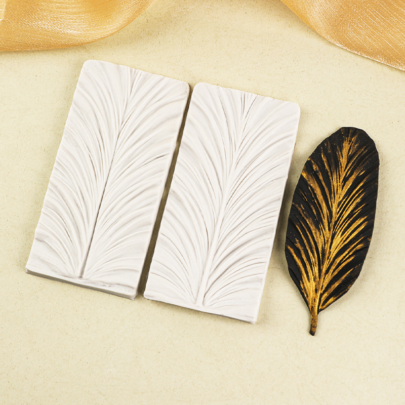 Herramientas de decoración de pasteles fondant DIY hoja textura molde de silicona molde de plumas de pavo real molde de pastel de chocolate