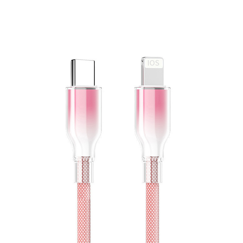 透明な氷の結晶携帯電話織りデータケーブル Apple 1516 Huawei Xiaomi 携帯電話超高速充電データケーブルに適しています|undefined