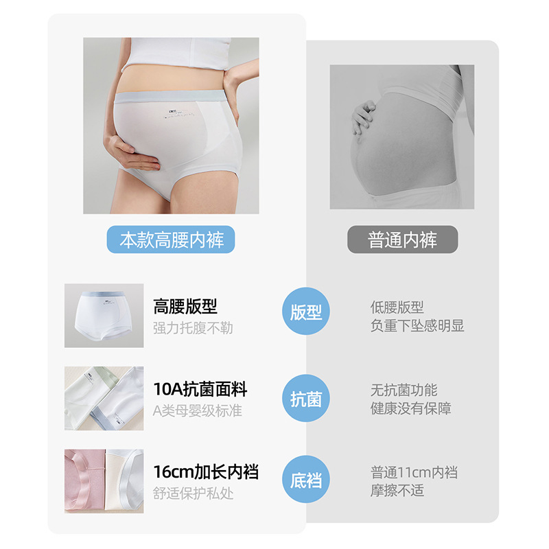 A类材质孕妇内裤孕早中晚期10A抗菌纯棉裆高腰包臀托腹舒适三角裤|undefined