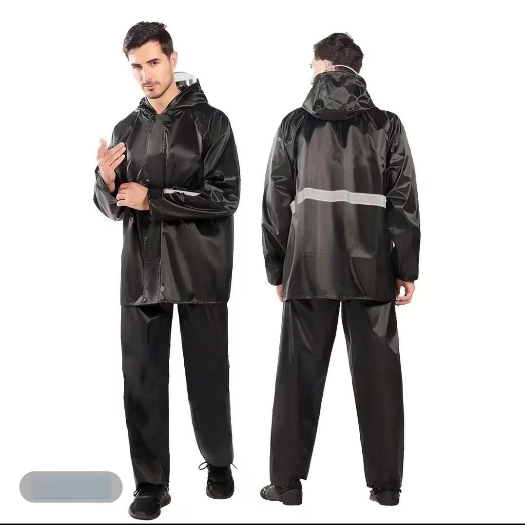 Comercio exterior exportación transfronteriza espesa tela de oxford chaqueta de lluvia dividida pantalones de lluvia procesamiento de lluvia tormentosa reflejante personalizada chaqueta de agua de protección laboral