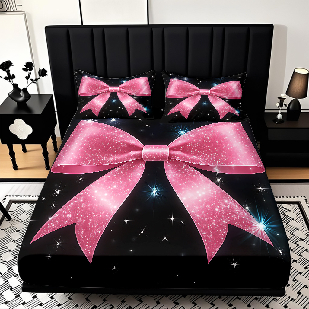 TEMU / JIT abrasión cama caseta serie de arco multicolor impresión digital 3D ropa de cama para dibujar se puede ajustar