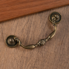 Jingmao-368 Home Decor Antique Drawer Hardware, Bronze Alloy, Simple European Style Handle, 86mm Hole Spacing