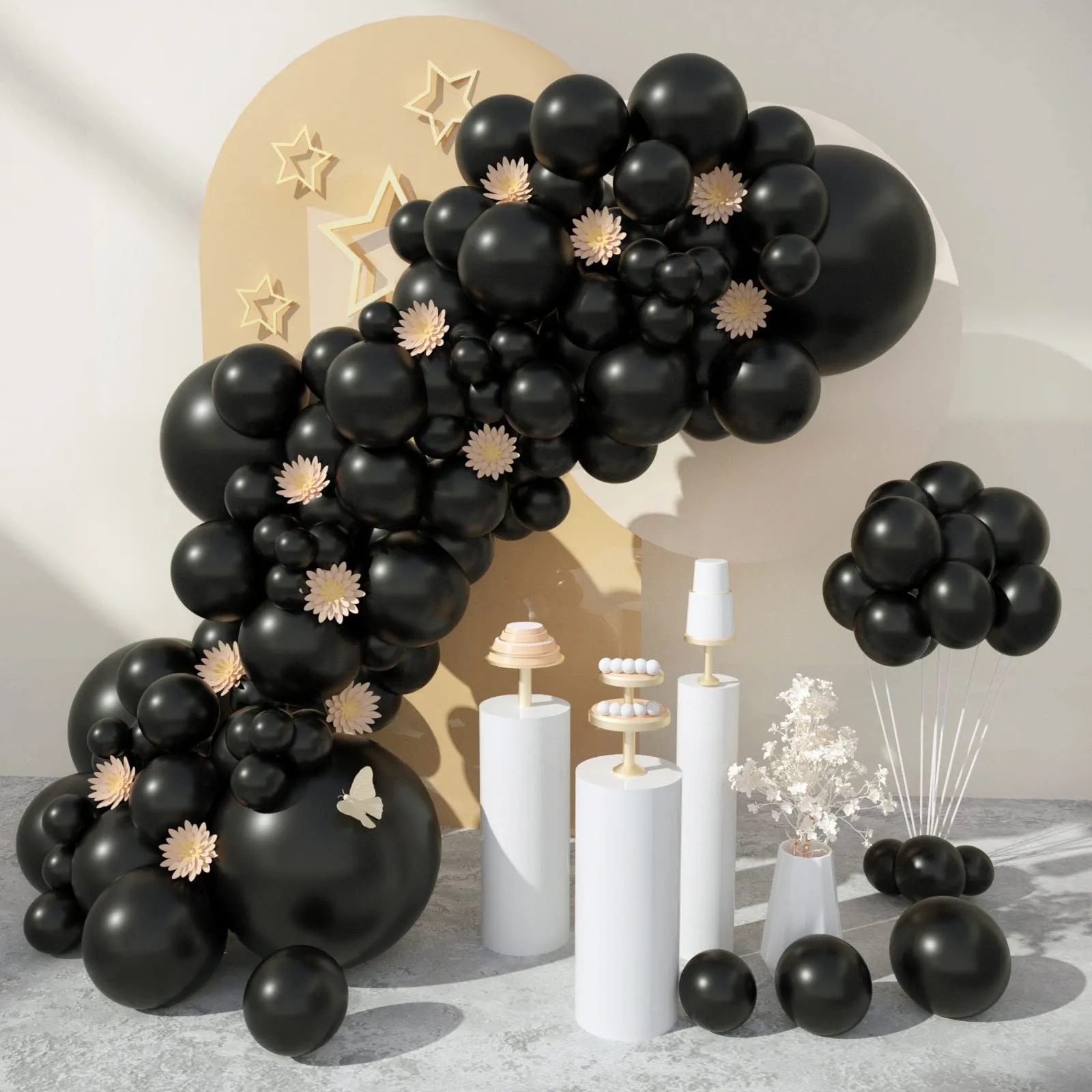 White-Gold-Balloon-Garland-Arc