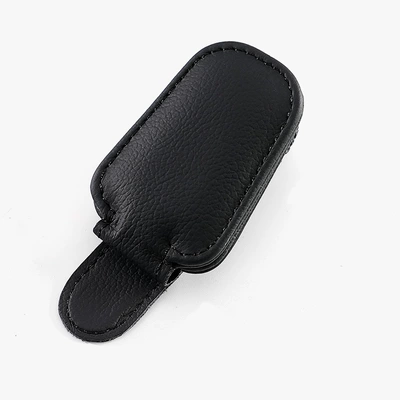 Car eye clip car car sun visor car car glasses frame car sunglasses box glasses holder clip bracket (Car Glasses Clip/Bill Clip) - full-cowhide-glasses-clip-black