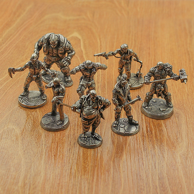 复古朋克白铜赛博风格黑道兵人模型手办桌游棋子汽车摆件玩具礼物