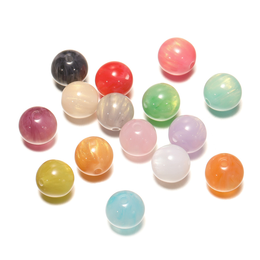 Autumn And Winter New Resin Cloud Beads 12mm Cloud Pattern Gold Flash Gilding Sand Round Beads Diy Bracelet String Beads Scattered Beads display picture 5