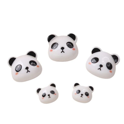 Cartoon diy resin accessories panda head cream glue handmade hairpin phone case shoe buckle accessories batch