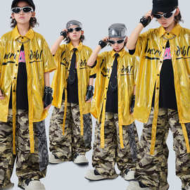 儿童街舞潮服男童嘻哈炸街hiphop演出服潮炫酷少儿夏季两件套短袖