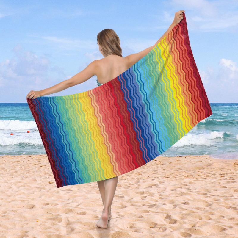 90 * 180 toallas de playa de sudor de playa personalizadas microfibra absorción de agua rápida secado pelo de playa