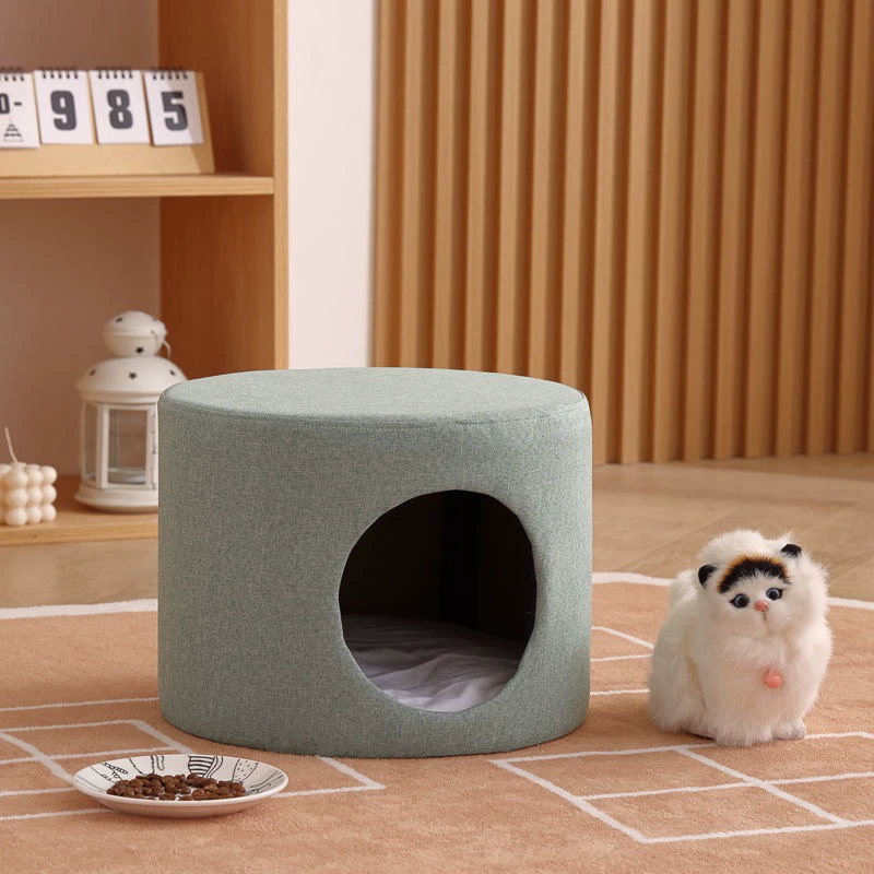 Дом для кошенка, общий для людей и кошек, товары для кошек, маленький домик, дом из цельной древесины, кошачье гнездо-стул закрытого типа, всесезонный, зимняя защита