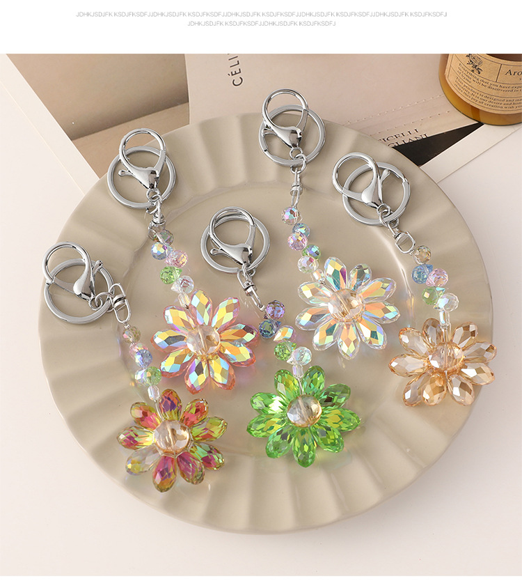 Cute Alloy Flower Women's Bag Pendant Keychain display picture 5