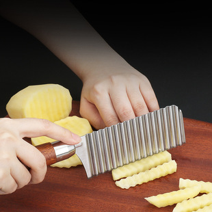 Stainless steel wave knife potato knife multi-functional commercial household deep grain thickened Langya potato fancy French fries knife
