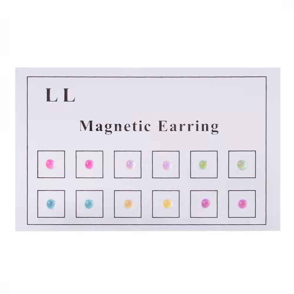 New 12Pc Non-Hole Nose Stud Non-Perforated Diamond Magnetic Magnet Nose Stud Small Earrings 	 Lip Studs Without Holes 	 Nose Ring