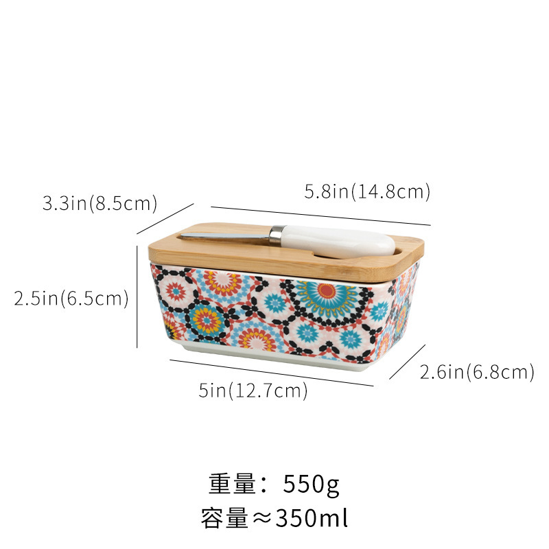 クロスボーダー卸売セラミックバターボックス収納ボックス蓋付きヨーロッパ家庭用チーズ密封野菜室キッチン収納ボックス|undefined