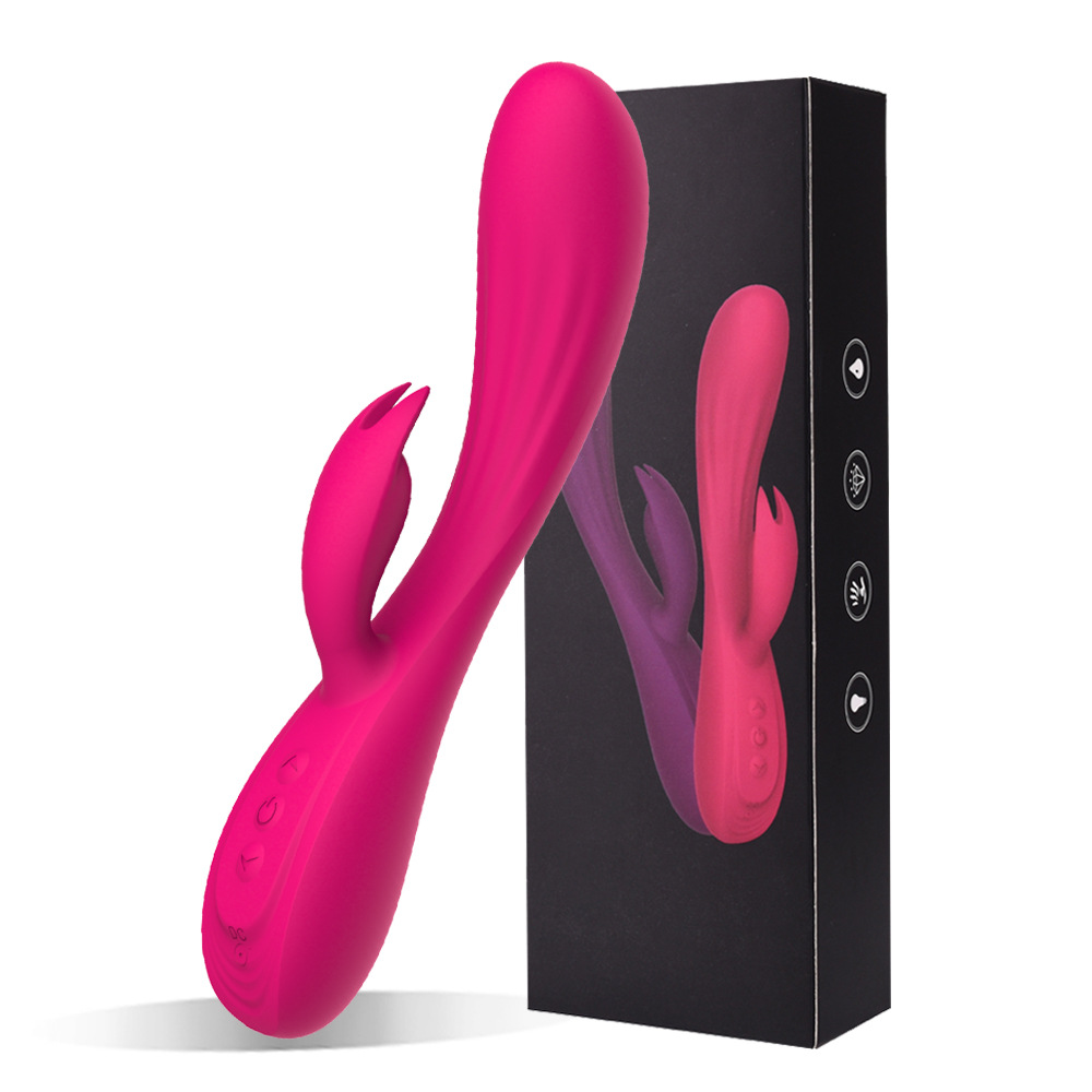 Full Cover Silicone Rabbit Vibrator USB Rechargeable 10 Frequency Dual Motor Massager Adult Sex Toys Wholesale_voghion.com